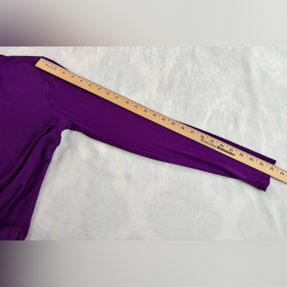 Talbots Purple V-Neck Long Sleeve Top Rayon Spandex Stretch Size XS - Picture 6 of 8